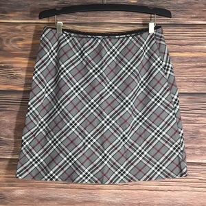 Lavender  stretchy plaid gray red skirt medium